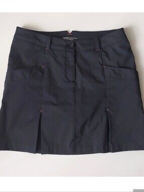 Nike Tour Black Pinstripe Skort with Pink Stitch Accents Women's Size 6